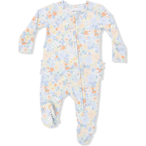 2 Way Ruffle Back Zipper Footie, Georgia Floral - Angel Dear | Maisonette