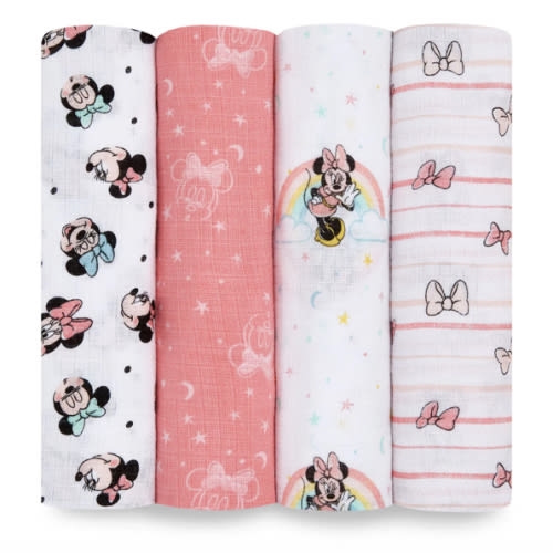 Cotton Muslin Swaddle 4pk Minnie Rainbows | aden + anais