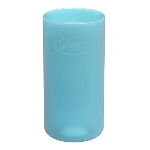 Dr. Brown's Options+ Narrow Glass Bottle Sleeve, 100% Silicone, Blue, BPA-Free, 8 oz, 1-Pack