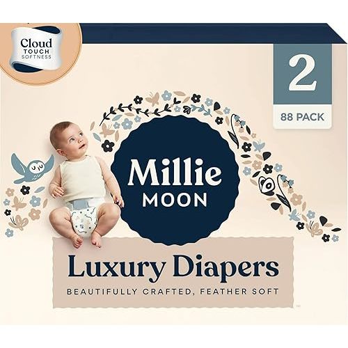 Millie~Moon Luxury Diapers ~ (Size ~ 2 and Count ~ 88)
