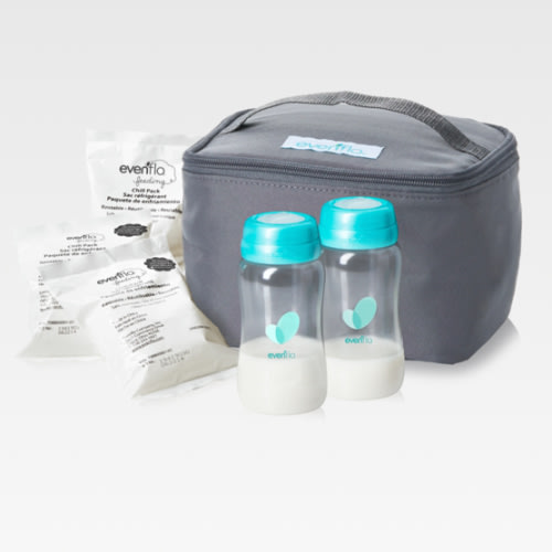 Evenflo Insulated Cooler Bag Accessory Kit with Breast Milk Collection Baby Bottle and Ice Packs – Evenflo Feeding