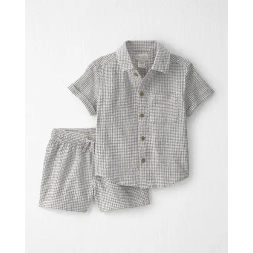 Toddler Boy 2-Piece Organic Cotton Seersucker Gauze Top & Short  Set - Little Planet | Carter's
