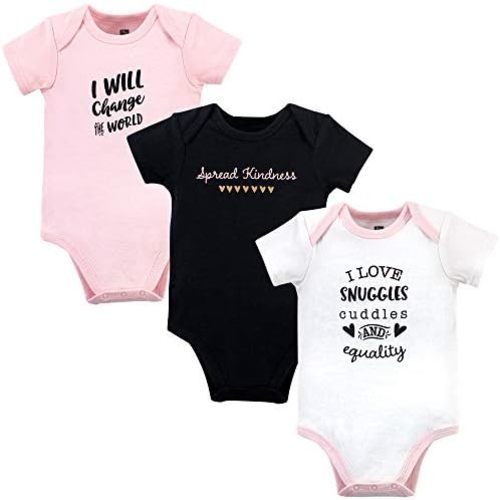 Hudson Baby baby-girls Cotton Bodysuits 3-pack