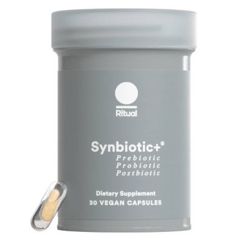 Ritual Synbiotic+ - Probiotic, Prebiotic, Postbiotic, 3-in-1 Formula for Gut Health and Digestive Support Vegan Capsules - Mint Essenced - 30ct