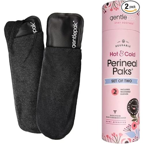 Gentlepak Reusable Perineal Ice & Heat Paks with Washable Sleeves for Postpartum, Pregnancy & Hemorrhoid Pain Relief, Multi Use Kids, Muscle, Vaginal Discomfort (2-Pack Tube)
