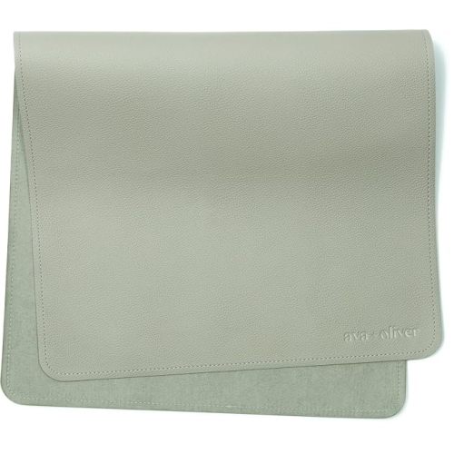 Ava + Oliver Vegan Leather Baby Changing Mat (16 X 30 in) - Multipurpose Wipeable and Portable Diaper Mat - Foldable for Travel (Sage)