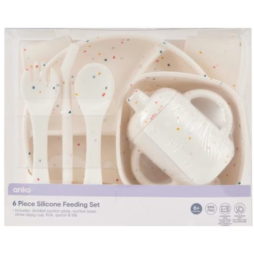 6 Piece Silicone Feeding Set