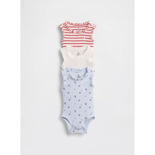 Baby First Favorites TinyRib Ruffle Tank Bodysuit (3-Pack)
