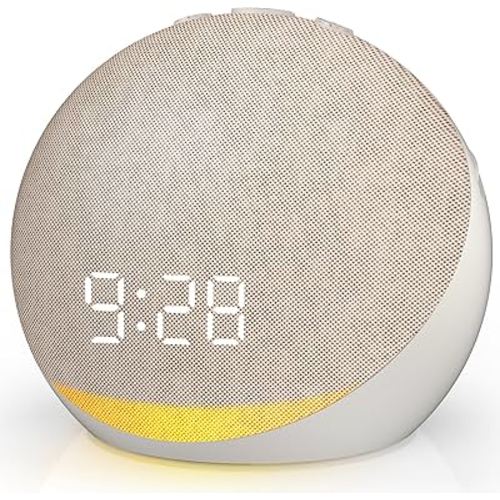 Sound Machine Alarm Clock for Bedroom: 25 Natural Sleep Sounds - White Noise Machine for Adults Kids Baby - Gentle Wake Up Alarm with Bluetooth Speaker - Putty
