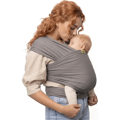 Boba Baby Wrap Carrier – Original Baby Sling Carrier for Newborns (7–35 lbs), Soft, Secure, Hands-Free & Ergonomic, Ideal for Comfortable Bonding, New Parents (Grey)