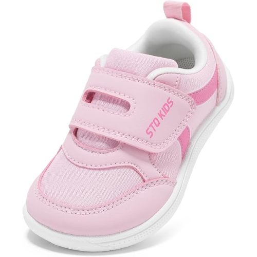 Toddler Wide Toe Box Barefoot Shoes Boys Girls Sneakers Kids Tennis Shoes Preschool Non Slip Lightweight Comfortable First Walking Shoes Running Outdoor Activities