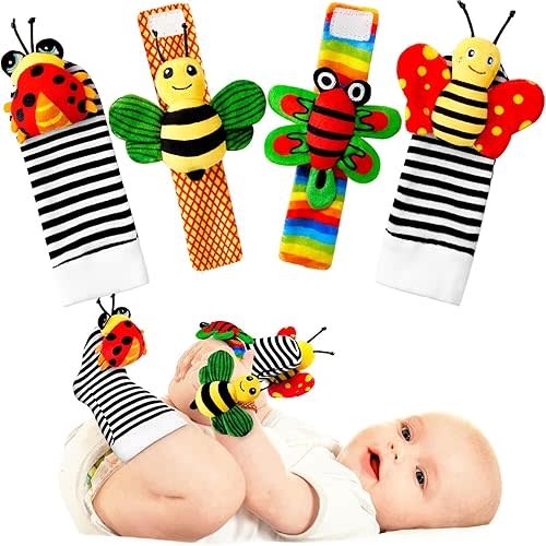 Baby Rattles 0-6 Months: Baby Toys Baby Essentials Rattles for Babies 6-12 Months Infant Toys 0-3 Months Newborn Toys Wrist Rattle Socks - Newborn Essentials Must Haves Gifts for Girl Boy