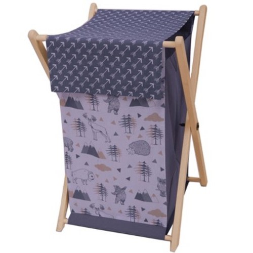 Bacati - Woodlands Gray/Beige Neutral Laundry Hamper
