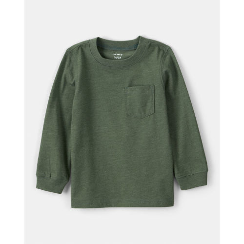 Baby Boy Long-Sleeve Pocket Tee - Dark Green - Carter's | Carter's