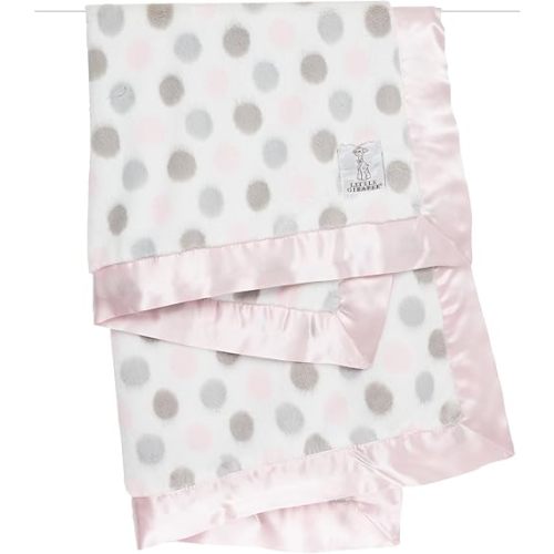 Little Giraffe Baby Blanket - Luxe Soft Blanket with Satin Trim - Baby Stroller Blanket - Newborn Baby Essentials & Baby Gifts - 29"x35" - Dot Pink
