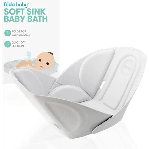 Frida Baby Soft Sink Bath, Sink Bather, Easy to Clean Bather That Supports Baby's Head