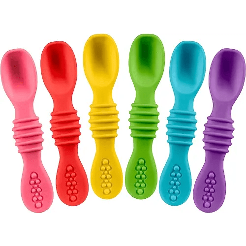 Best Silicone Baby Spoons Bright Color Baby Spoons for Infants Boys and Girls Dishwasher-Safe Silicone First Stage Feeding Spoons Silicone Training Spoon, 6 Soft Spoons Assorted Colors