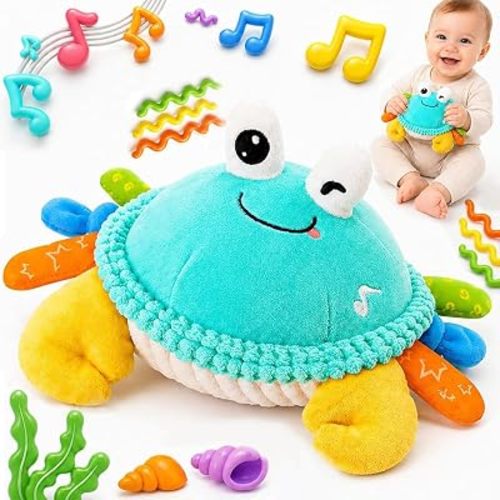 Crawling Crab Baby Tummy Time Toys - Interactive Infant Musical Toy
