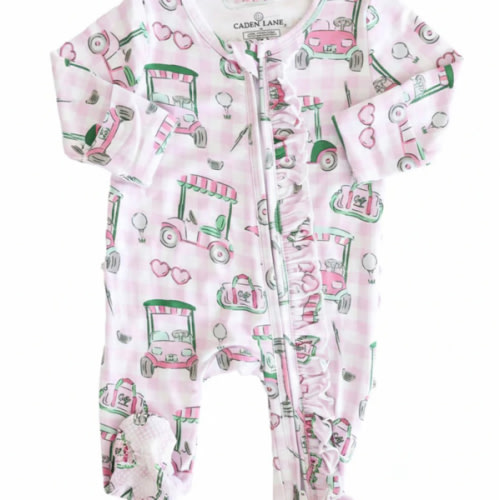 Caden Lane Ruffle Zipper Footie