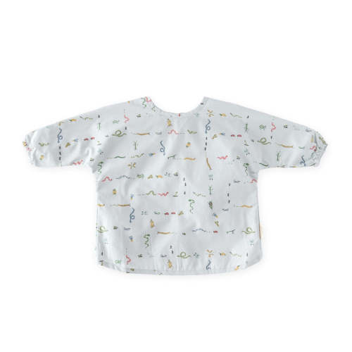 Water Repellent Baby Smock - Crawling Critters Blue