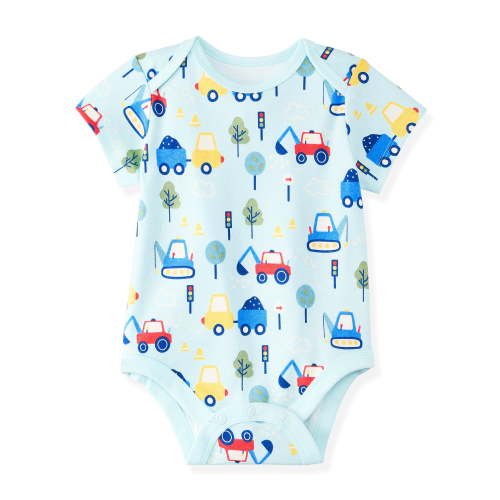 Garanimals Newborn & Baby Boy Cotton Lap-Shoulder Short-Sleeve Bodysuit, Sizes 0–24M