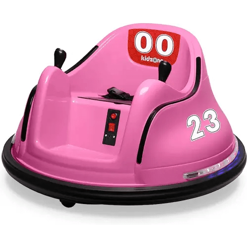 Kidzone 6V Electric Ride On Bumper Car for Kids & Toddlers 1.5-5 Years Old, DIY Sticker Baby Bumping Toy Gifts W/Remote Control, LED Lights & 360 Degree Spin, ASTM Certified