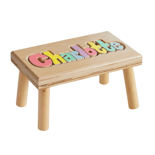 Hollow Woodworks Personalized Puzzle Step Stools