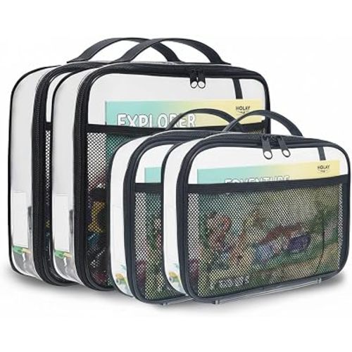 Toy Storage Organizer Clear 4 Pack Building Bricks Blocks Bag with Zipper