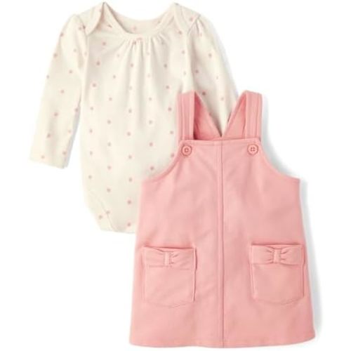 The Children's Place Baby Girls' and Toddler Long Sleeve Top and Dress Set
