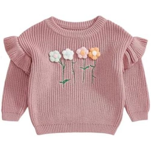 MERSARIPHY Infant Baby Girl Sweater Baby Pullover Sweater Toddler Girl Knit Sweatshirt Fall Winter Clothes