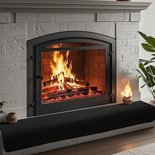 BALAPET Thick Memory Foam Fireplace Baby Proofing, 90x14 in Soft Fireplace Cover Hearth Cushion Baby Proof, Velvet Protectors for Children Proofing, Edge Protector(Black,14x90in)