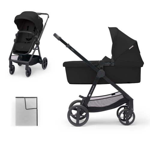 Kinderkraft NEWLY 2-in-1 Convertible Baby Stroller, Reversible Bassinet Pramette for Infant to Toddler, One-Hand Fold, Up to 48 lbs.