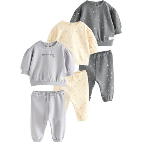 6-Pack Assorted Sweatshirt & Sweatpants Set, 3-6M