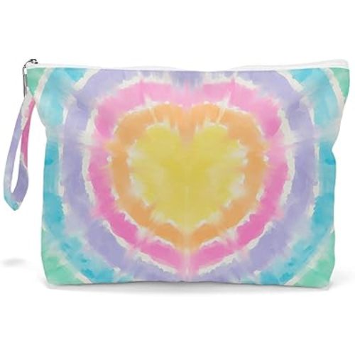 Fokongna Travel Makeup Bag - Zipper Pouch for Women, Sister, Friends - Beach, Pool, Yoga, Gym Clothes, Diapers - Ocean, Sea, Shells, Starfish