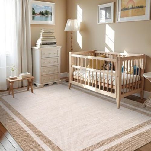 COZONY Washable Area Rug, Modern Minimalist Floor Cover w/ Non-Slip Backing for Living Room & Bedroom