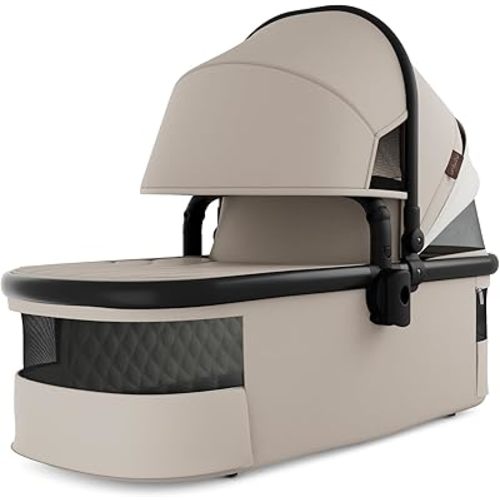 mompush Stroller Bassinet - Compatible with Ultimate 2, Ultimate 3 Strollers, Carrycot Attachment, Suitable from Birth Up to 20 lbs, Ventilation Panels, Extra-Large Extendable Sun Canopy & Spacious