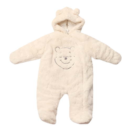 Disney Clothes Baby Boys Hooded Pram Suit – Fleece Footed Onesie with Ears, Winnie the Pooh Outfit (0/3M–6/9M)