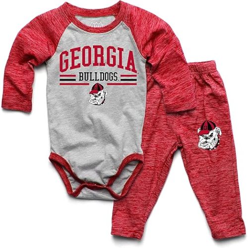 Wes and Willy Baby College Sports Fan Long Sleeve One Piece and Pant Set