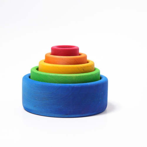 Grimm's Stacking Bowls - Rainbow Outside Blue (PRE-ORDER LATE OCTOBER ARRIVAL)