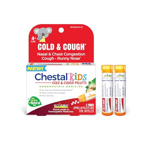 Chestal Kids Cold & Cough Pellets for Nasal & Chest Congestion, Fitful Cough, Sneezing, Occasional Minor Sore Throat, and Runny or Stuffy Nose - 2 Count (160 Pellets)