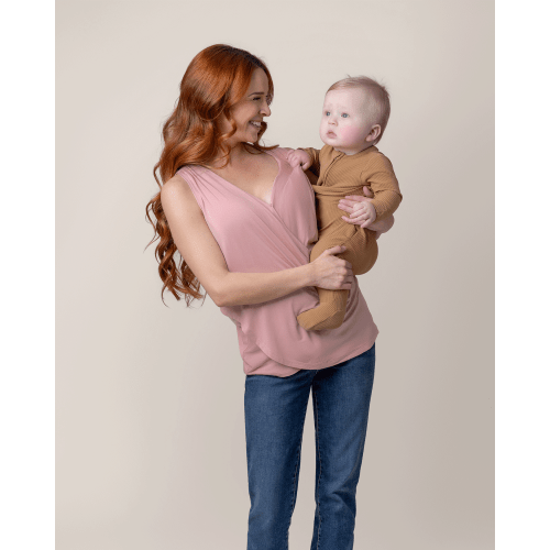 Bamboo Draped Nursing Tank | Light Mauve - Kindred Bravely