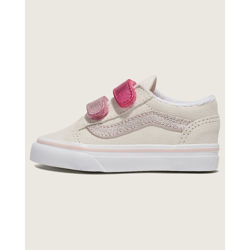 Toddler Old Skool V Shoe in Metallic Marshmallow White / Pink | Vans