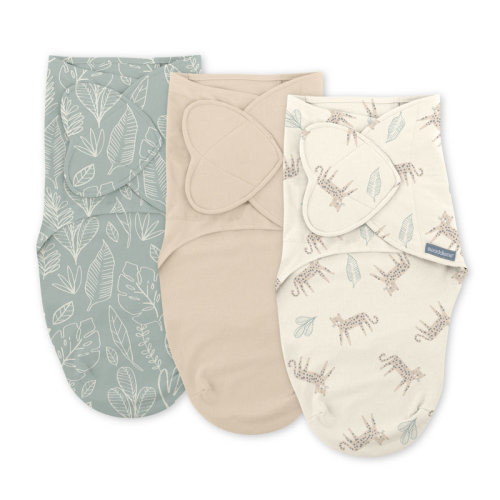 Ingenuity SwaddleMe by Ingenuity Monogram Collection Baby Swaddle, 100% Cotton, 0-3 Months, 1.0 TOG, 3-Pack - Born Free & Reviews | Wayfair