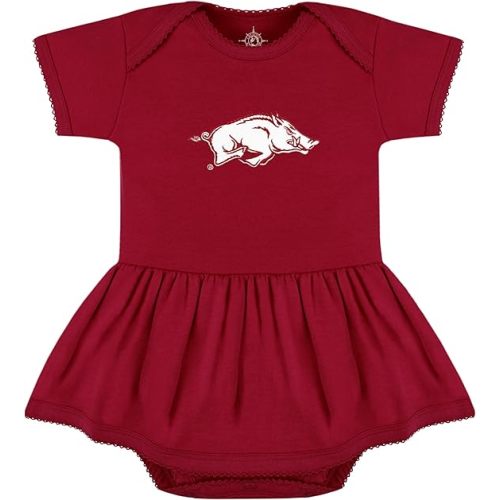 Creative Knitwear College Baby Picot Bodysuit Dress - Team Logo, Multiple Colors, for Baby Girls (0-24 Months)