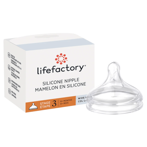 Silicone Nipples Stage 3 for 4oz and 9oz Glass Bottles-2 pack