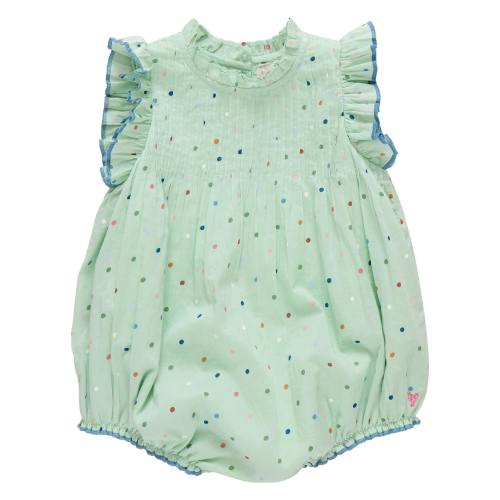 Baby Girls Jaipur Bubble- Pastel Green Polka Dot