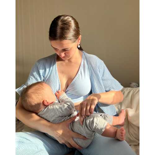 Wrap Style Nursing Bra, Cotton Bralette for Maternity, Postpartum Essential