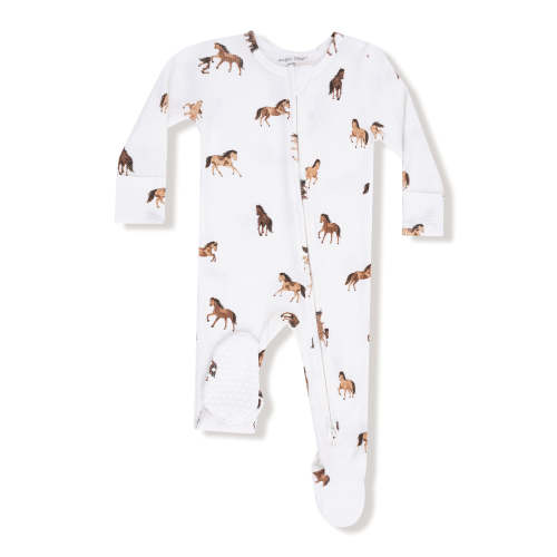 2-Way Zip Footie, Mini Horses