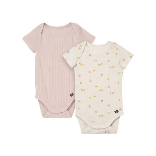 Modern Moments by Gerber Baby Neutral Super Soft Viscose Short Sleeve Bodysuits, 2-Pack, Sizes Newborn 12 Months