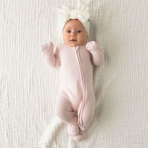Infant Baby Sandy Blush Rib Convertible One Piece - Posh Peanut